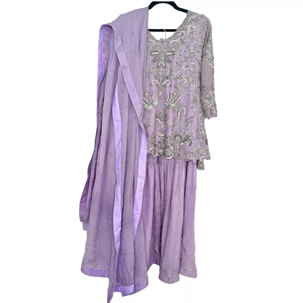Pakistani Wedding Dress Lengha Elan Inspired Gharara Shalwar Kameez - Picture 3 of 7